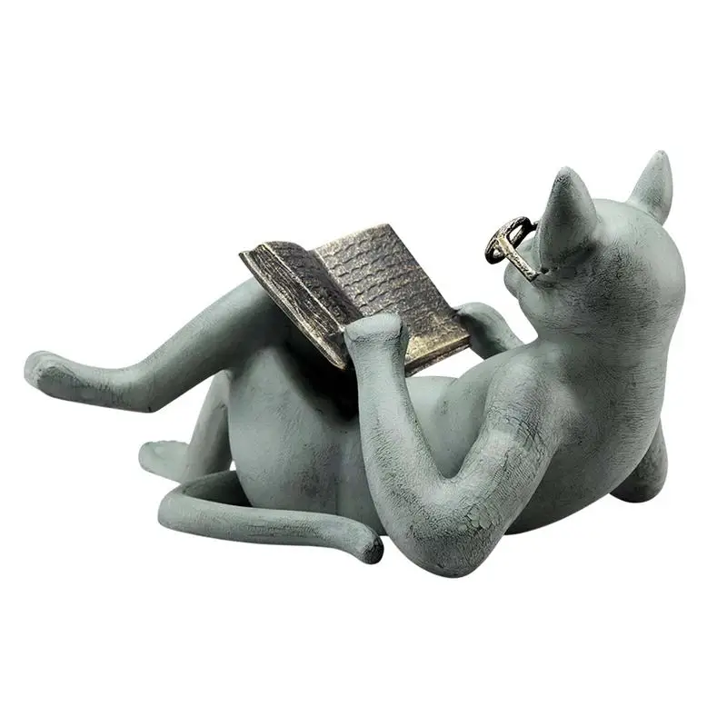 Resin Literary Cat Statue And Sculpture Creative Crafts Ornament Home Furnishings Bedroom Decoration Fathers Day Great Gift
Resin Literary Cat Statue And Sculpture Creative Crafts Ornament Home Furnishings Bedroom Decoration Fathers Day Great Gift