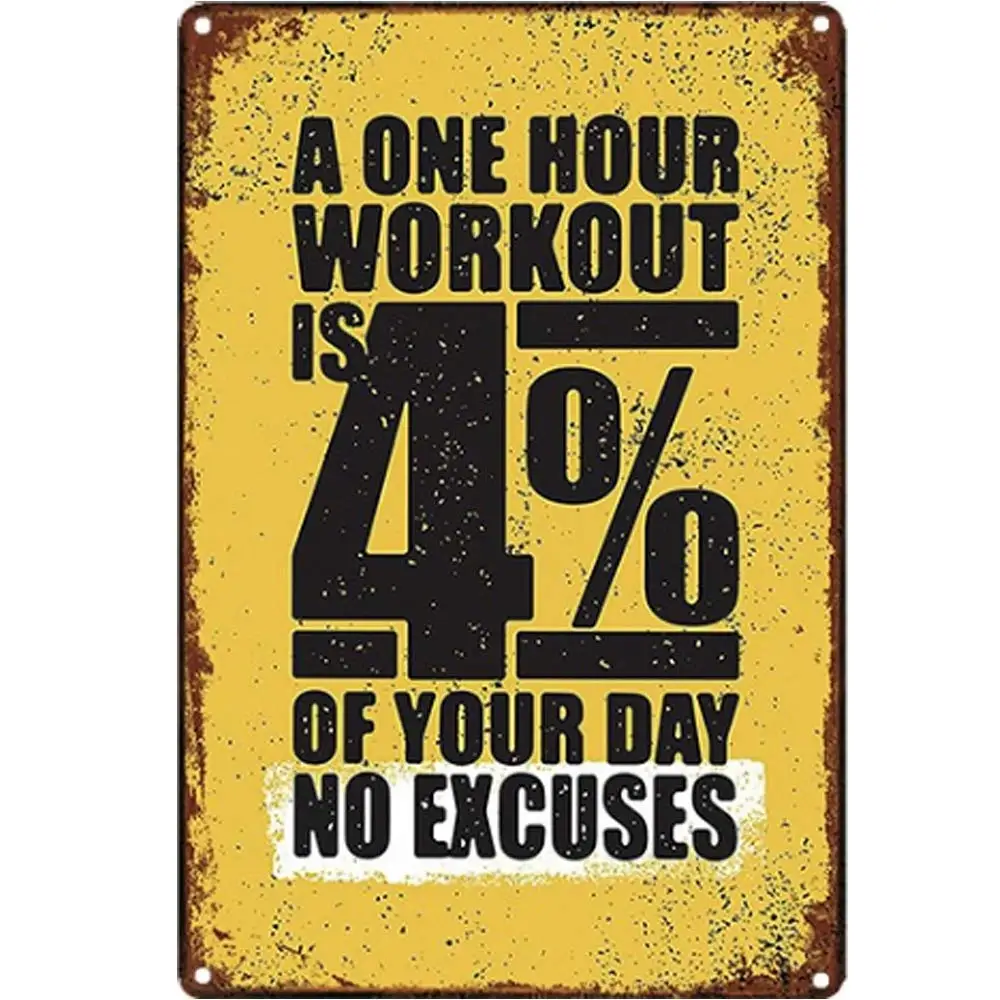 Retro Design A One Hour Workout Tin Metal Signs Wall Art | Thick Tinplate Print Poster Wall Decoration for Gym
Retro Design A One Hour Workout Tin Metal Signs Wall Art | Thick Tinplate Print Poster Wall Decoration for Gym