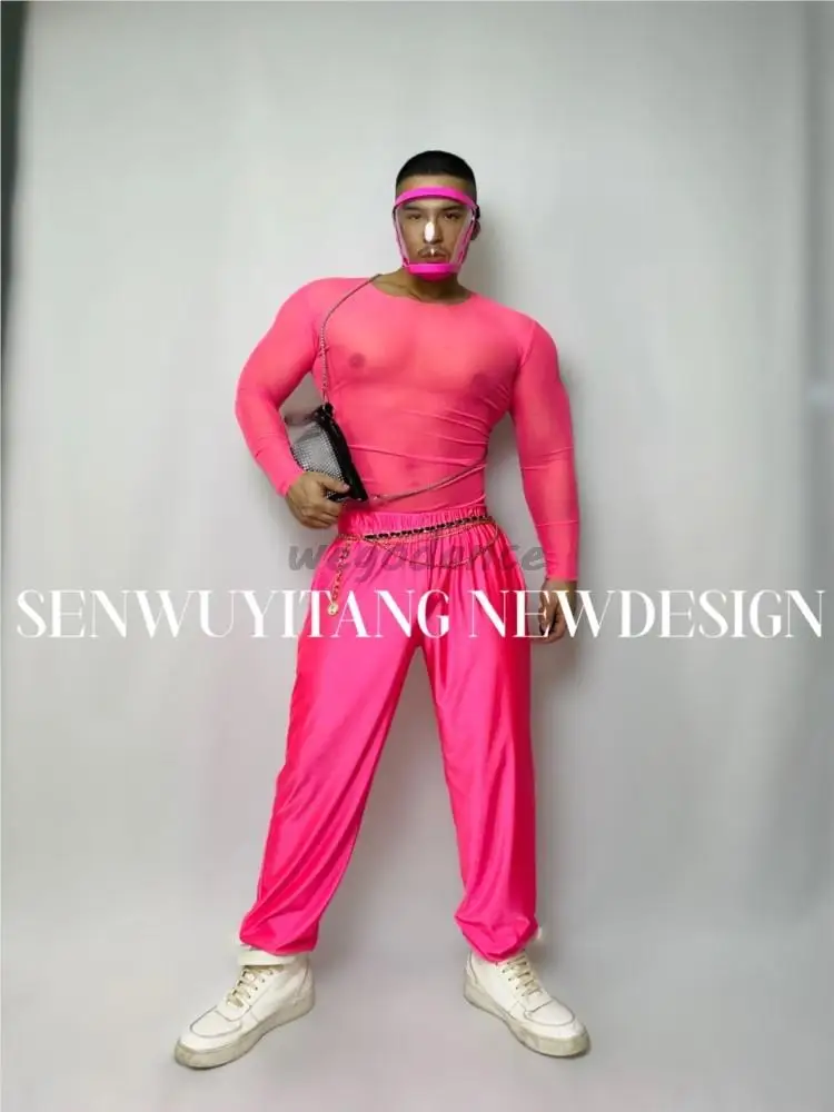 DS Performance Suit DJ Bar Gogo Men's Fluorescent Pink Sexy Hollow Out Stage Outfit
DS Performance Suit DJ Bar Gogo Men's Fluorescent Pink Sexy Hollow Out Stage Outfit