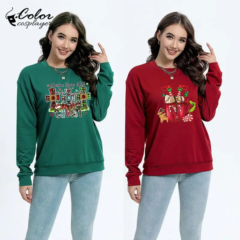 Color Cosplayer Christmas Sweatshirt Couple Tracksuit Cartoon Pattern Xmas Cosplay Costume Adult Pullover Carnival Clothing
Color Cosplayer Christmas Sweatshirt Couple Tracksuit Cartoon Pattern Xmas Cosplay Costume Adult Pullover Carnival Clothing