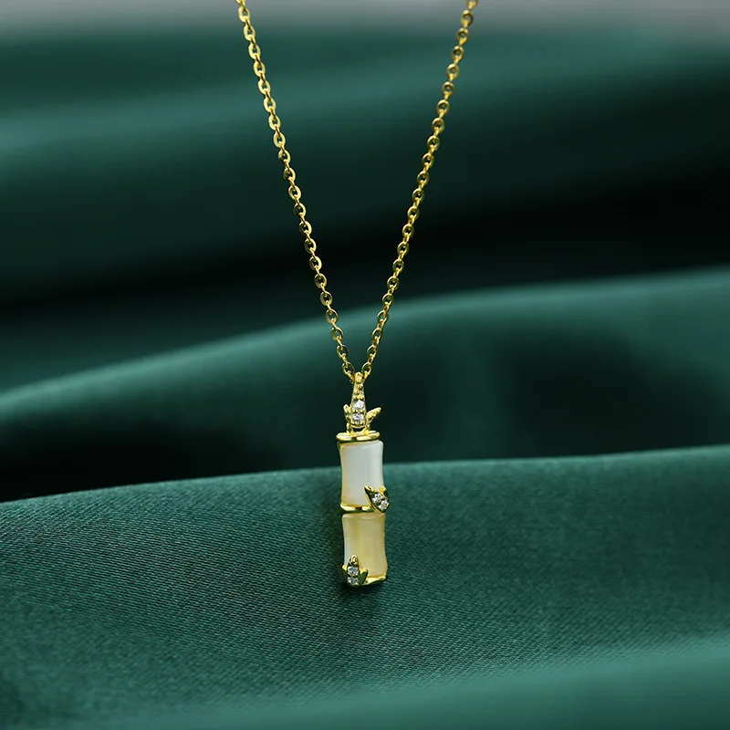 Stainless Steel Bamboo Necklace Gold Silver Pendant Clavicle Chain Necklace Fashion Jewelry Girls Collarbone Chain Gifts Party
Stainless Steel Bamboo Necklace Gold Silver Pendant Clavicle Chain Necklace Fashion Jewelry Girls Collarbone Chain Gifts Party