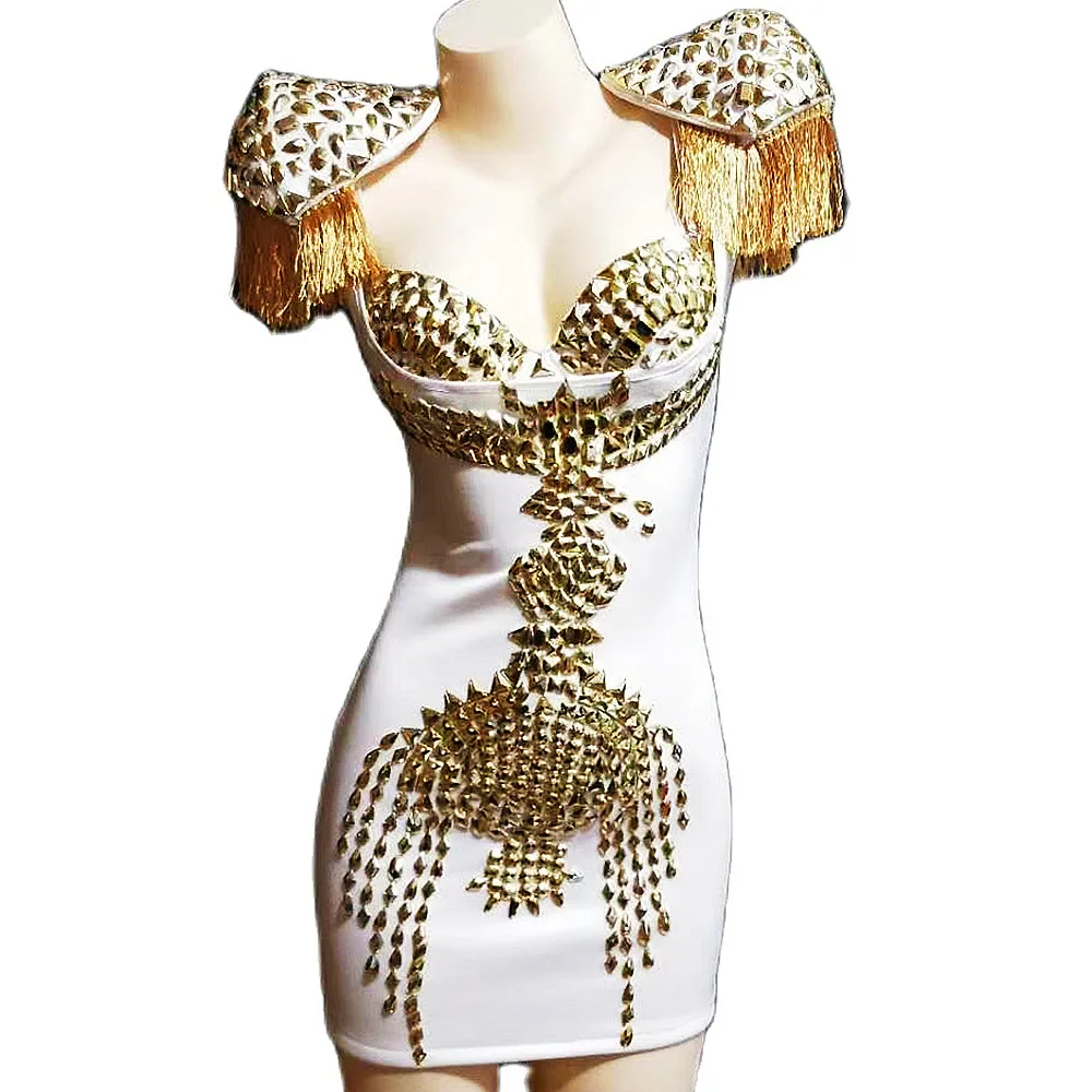 White Shining Crystal Rhinestones Tassel Sexy Women Dress Party Birthday Evening Clothing Stage Singer Performance Costume
White Shining Crystal Rhinestones Tassel Sexy Women Dress Party Birthday Evening Clothing Stage Singer Performance Costume
