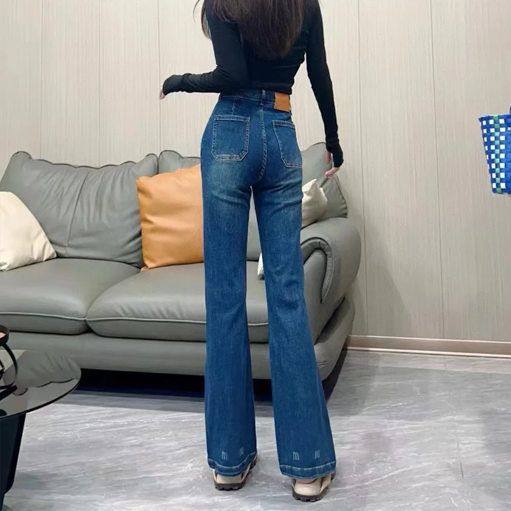 Women's Pants New Spring And Autumn Fashion Letter Blue Pants Wear Versatile Pocket Decoration Straight Barrel High Waist Pants
Women's Pants New Spring And Autumn Fashion Letter Blue Pants Wear Versatile Pocket Decoration Straight Barrel High Waist Pants