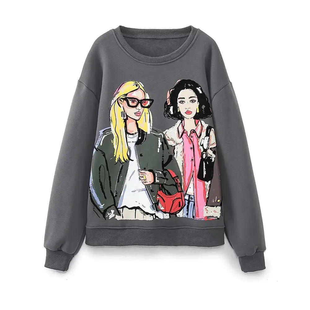 TRAF Woman Cartoon Print Sweatshirt O Neck Long Sleeves Top Fashion Casual Fit Girls Print Wash Effect Loose Pullover Sweater
TRAF Woman Cartoon Print Sweatshirt O Neck Long Sleeves Top Fashion Casual Fit Girls Print Wash Effect Loose Pullover Sweater