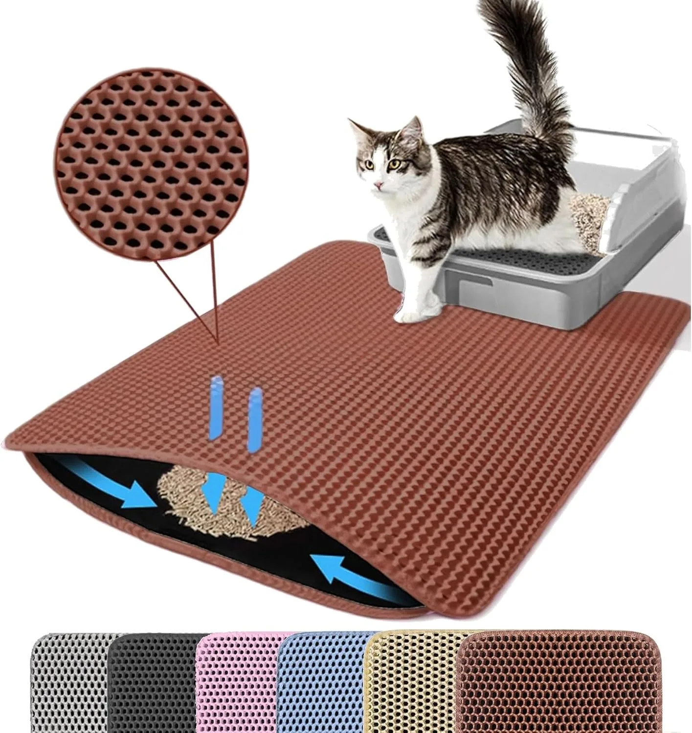 Double-Layer Waterproof Cat Litter Mat – Non-Slip, Wear-Resistant Litter Box Trapping Mat Double-Layer Waterproof Cat Litter Mat – Non-Slip, Wear-Resistant Litter Box Trapping Mat