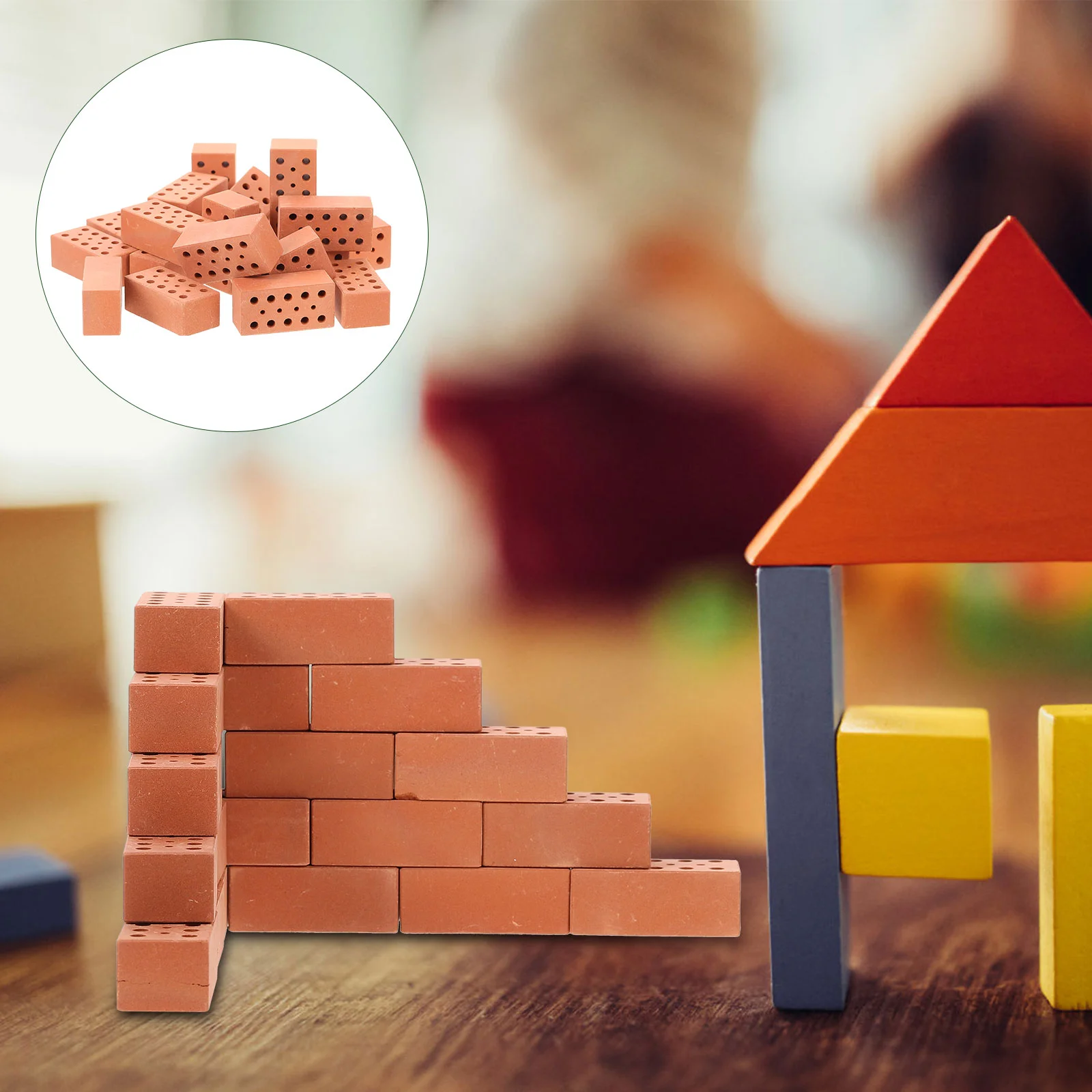 

20 Pcs Miniature Simulated Brick Wall Model Tiny Bricks Tiles Kids DIY Play House Props Child