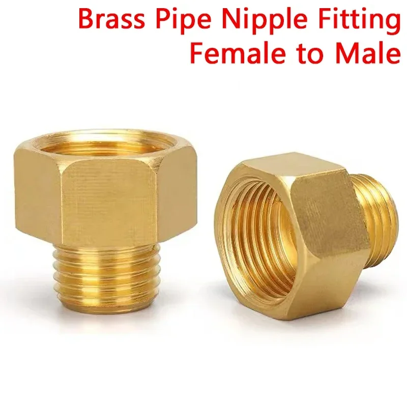 

10pcs 1/8" 1/4" 3/8" 1/2" Male to Female Thread Hex Bushing Brass Pipe Connectors Brass Coupler Adapter Threaded Fitting