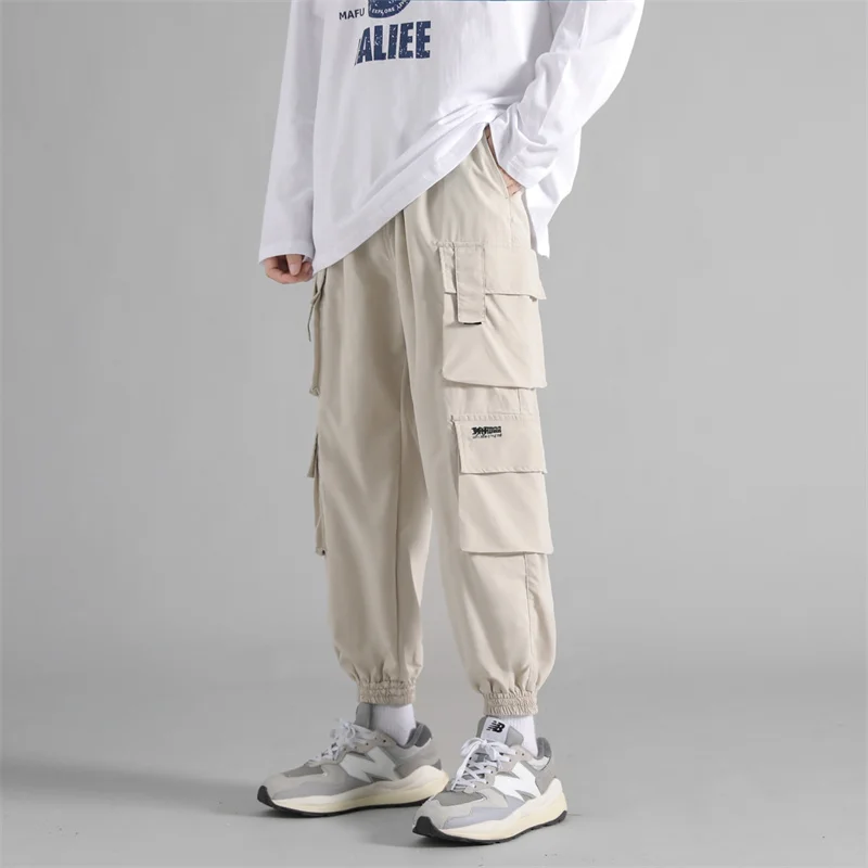 

Spring Cargo Pants for Men Big and Tall Khaki Baggy Relaxed Outdoor Work Pants Trousers Joggers Hiking Sweatpants with Pockets