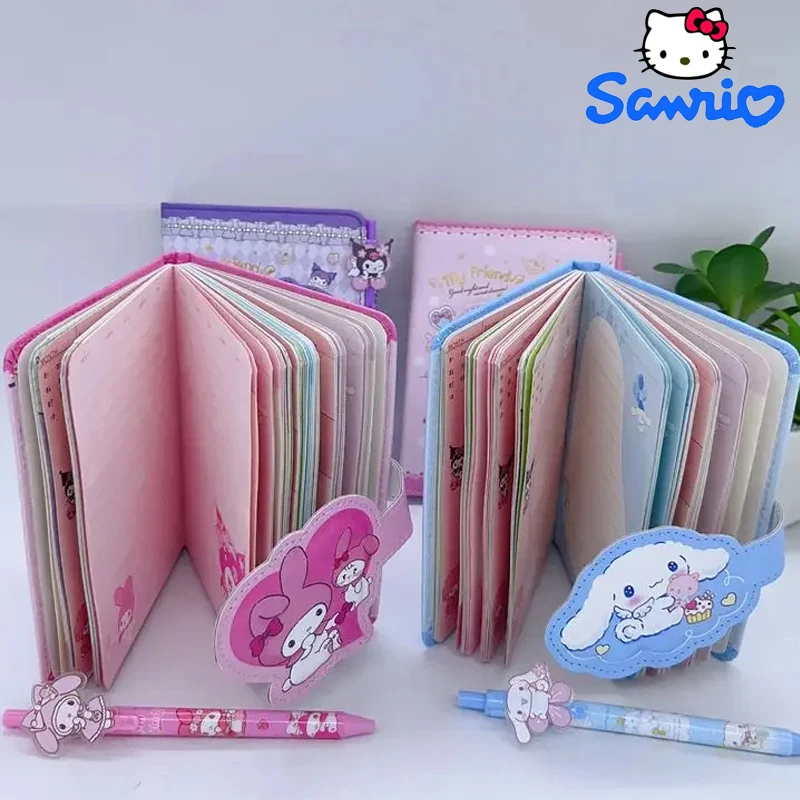

Блокнот Sanrio HelloKitty Kuromi Cinnamoroll для студентов, милый блокнот с магнитной пряжкой для записей, дневника, Подарочная коробка для детей