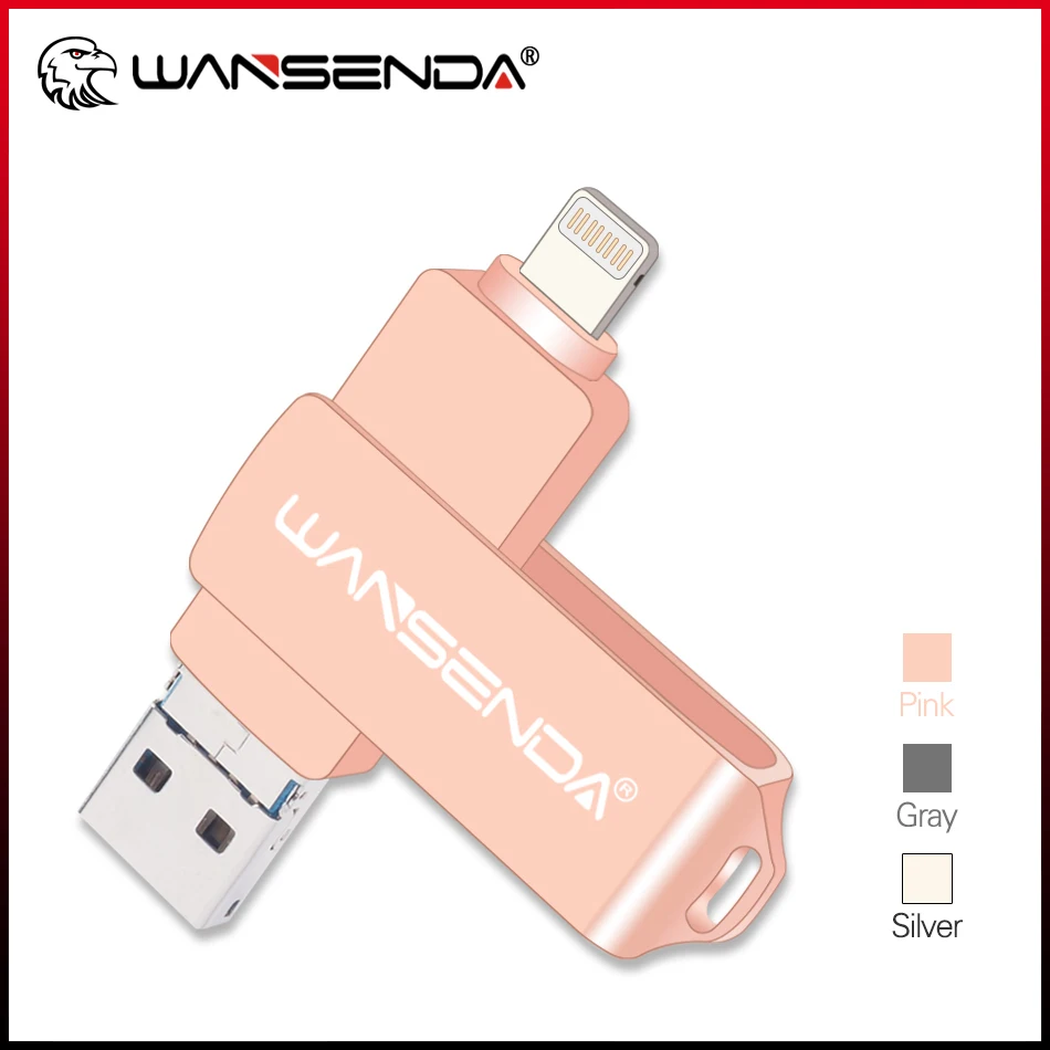 

WANSENDA OTG USB 3.0 Flash Drive Pen Drive for iPhone/Android/PC 128GB 64GB 32GB 16GB 8GB Pendrive 3 in 1 Micro USB Memory Stick