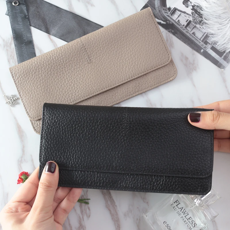 Genuine Leather Women Wallets Luxury Long Hasp Lychee Pattern Coin Purses Female Brand Solid Colors New Thin Clutch Phone Bag
Genuine Leather Women Wallets Luxury Long Hasp Lychee Pattern Coin Purses Female Brand Solid Colors New Thin Clutch Phone Bag