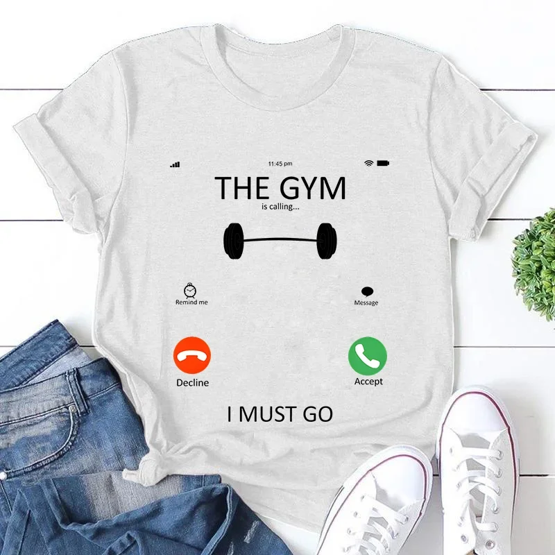Gym Is Calling Me Print Tshirt Women Grunge Y2K Tops Casual Funny Graphic Tees 2000s Clothes for Lady Young Girl Top Hipster Tee
Gym Is Calling Me Print Tshirt Women Grunge Y2K Tops Casual Funny Graphic Tees 2000s Clothes for Lady Young Girl Top Hipster Tee