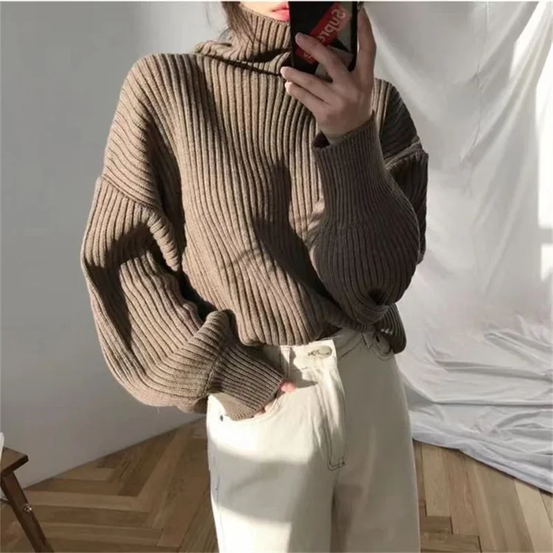 New Fashion Thick Sweaters Oversize Turtleneck for Women Winter Warm Pullovers Knitted High Neck Oversized Sweater Female Tops
New Fashion Thick Sweaters Oversize Turtleneck for Women Winter Warm Pullovers Knitted High Neck Oversized Sweater Female Tops