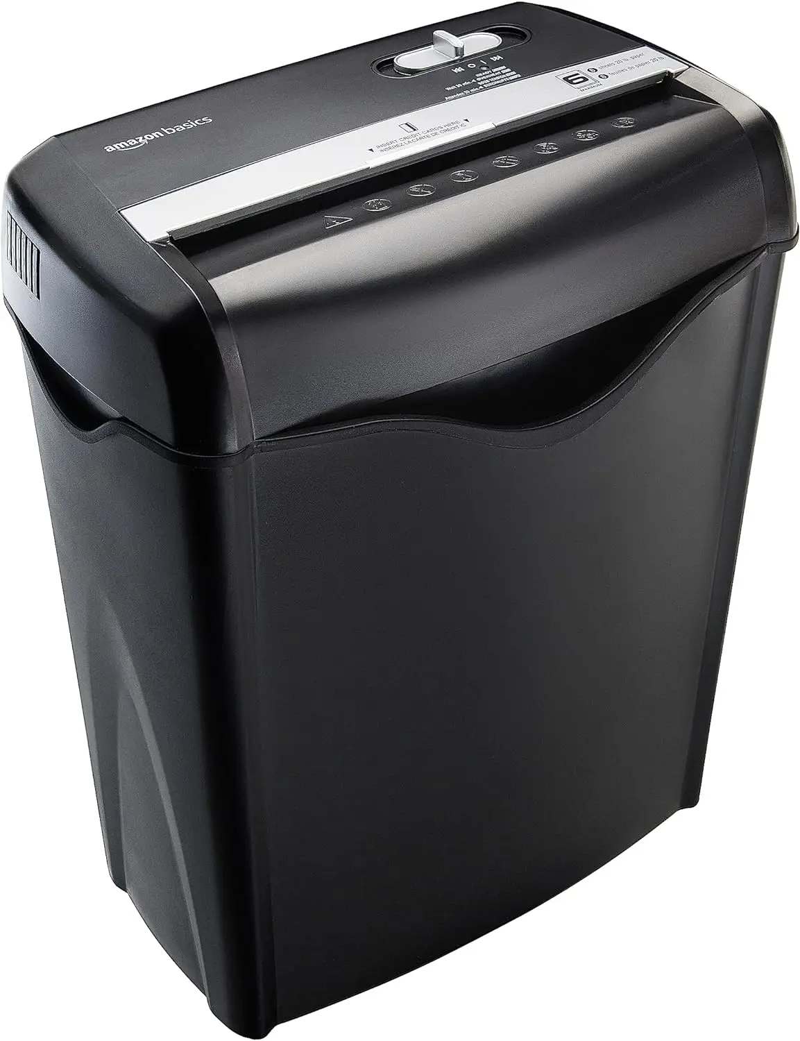 

6 Sheet Cross Cut Paper and Credit Card Home Office Shredder with 3.8 Gallon Bin, Black