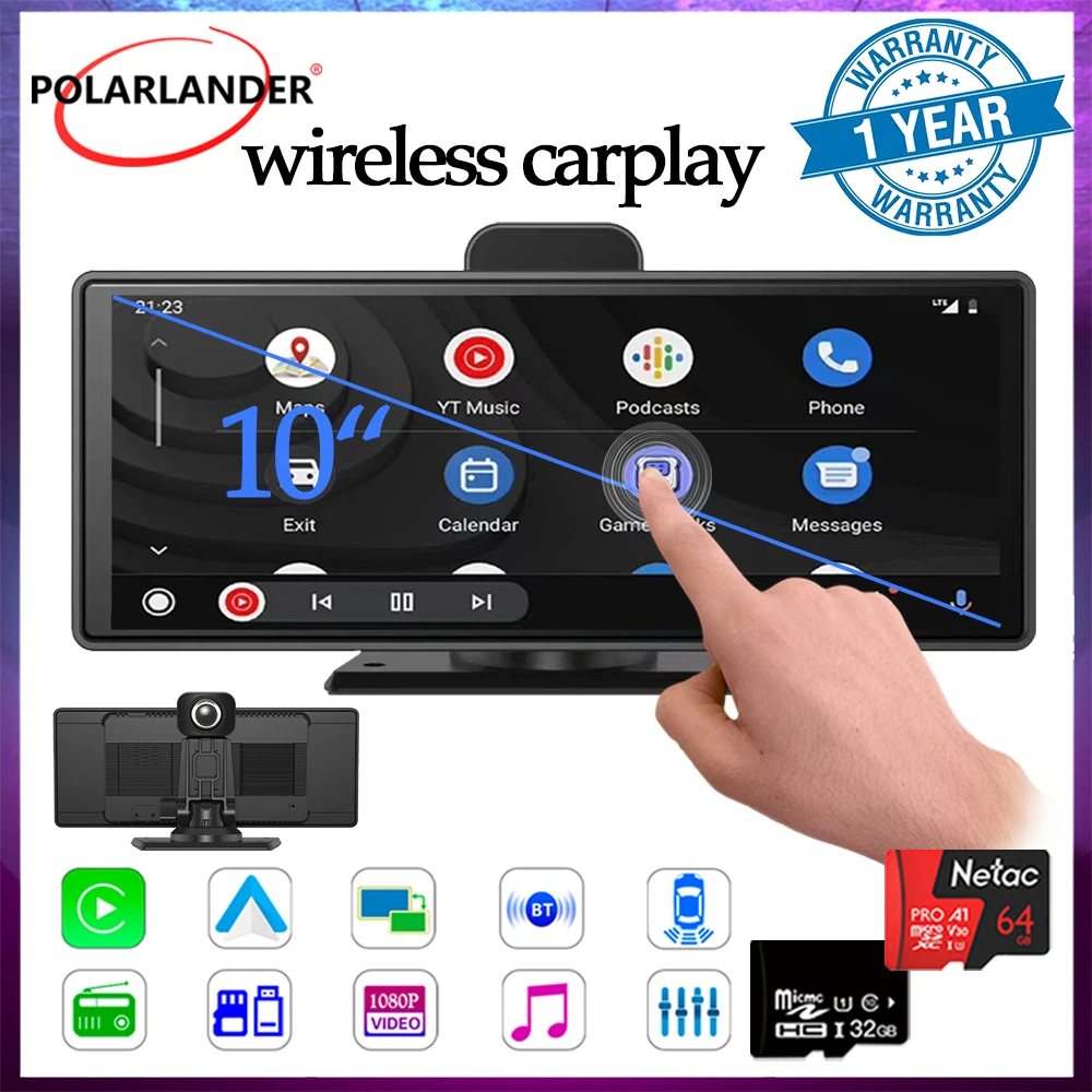 Car Monitor 10" 1080P 4k HD Built-in DVR Wireless Carplay Android Auto ADAS Bluetooth 5.0 Smart Video Recorder Multimedia WiFi
Car Monitor 10" 1080P 4k HD Built-in DVR Wireless Carplay Android Auto ADAS Bluetooth 5.0 Smart Video Recorder Multimedia WiFi