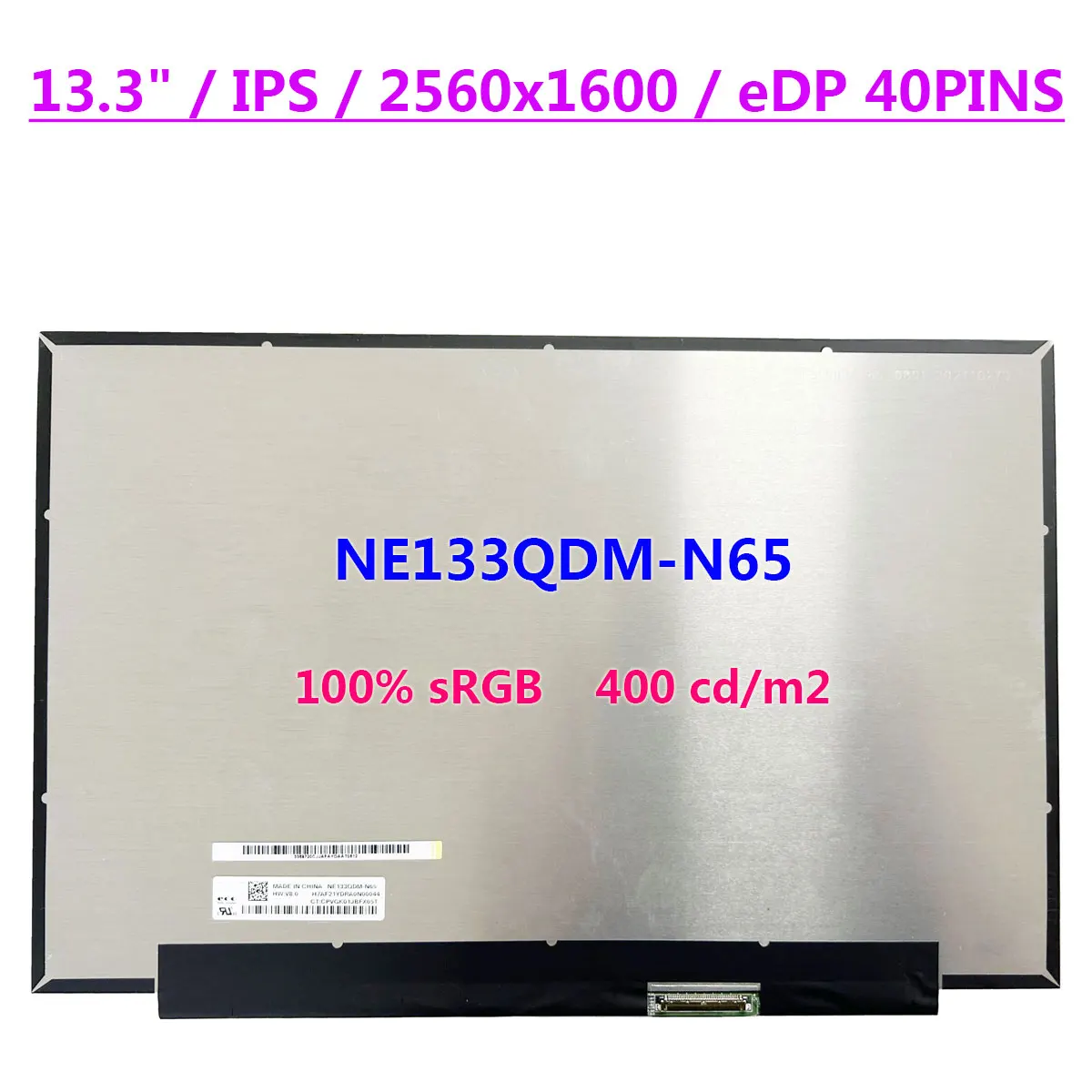 15,6-дюймовый ЖК-экран для ноутбука NE133QDM-N65 QHD 2560x160 0 IPS 13,3 sRGB 100% cd/m2, панель дисплея EDP, 40 контактов
15,6-дюймовый ЖК-экран для ноутбука NE133QDM-N65 QHD 2560x160 0 IPS 13,3 sRGB 100% cd/m2, панель дисплея EDP, 40 контактов