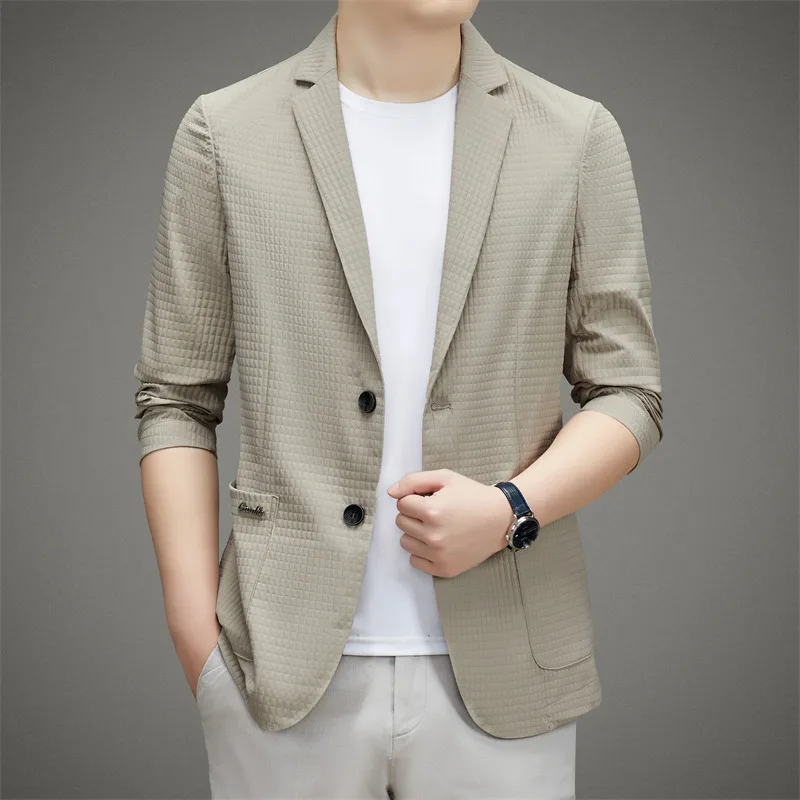 Spring and Summer Luxury Men Blazer Jacket 2023 New Men Smart Casual Classic Slim Fit Suit Coat Brand Men's Clothing Khaki White
Spring and Summer Luxury Men Blazer Jacket 2023 New Men Smart Casual Classic Slim Fit Suit Coat Brand Men's Clothing Khaki White