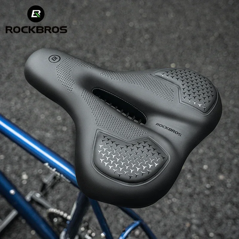 ROCKBROS Bicycle Saddle Silicone Cushion Shockproof Cycling Seat PU Leather Hollow Breathable Thickened Sponge Bike Safety Seat
ROCKBROS Bicycle Saddle Silicone Cushion Shockproof Cycling Seat PU Leather Hollow Breathable Thickened Sponge Bike Safety Seat