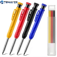 Solid Carpenter Pencil Set Woodworking Tools Mechanical Pencil 3 Colors Refill Construction Job Tools Carpentry Marking Scriber
Solid Carpenter Pencil Set Woodworking Tools Mechanical Pencil 3 Colors Refill Construction Job Tools Carpentry Marking Scriber