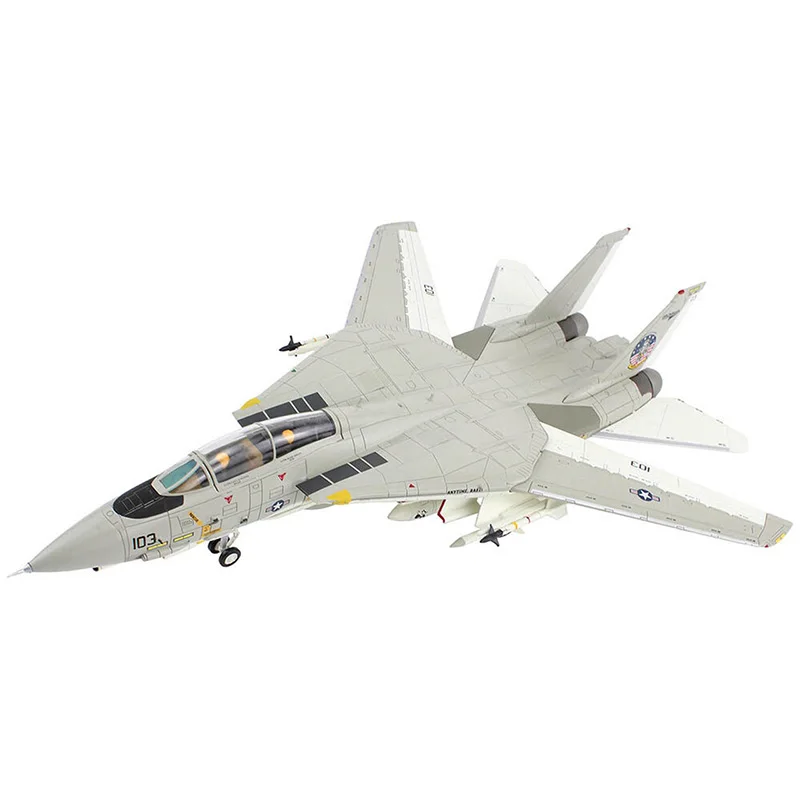

Die cast F14 fighter jet 1:72 ratio alloy and plastic simulated aircraft model decoration as a men's gift