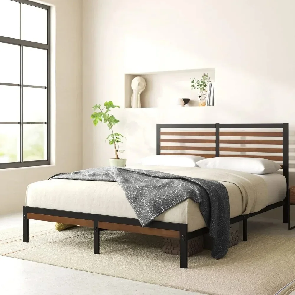 Bedroom furniture bamboo metal platform bed frame with headboard / no spring required / easy to assemble, large, brown
Bedroom furniture bamboo metal platform bed frame with headboard / no spring required / easy to assemble, large, brown