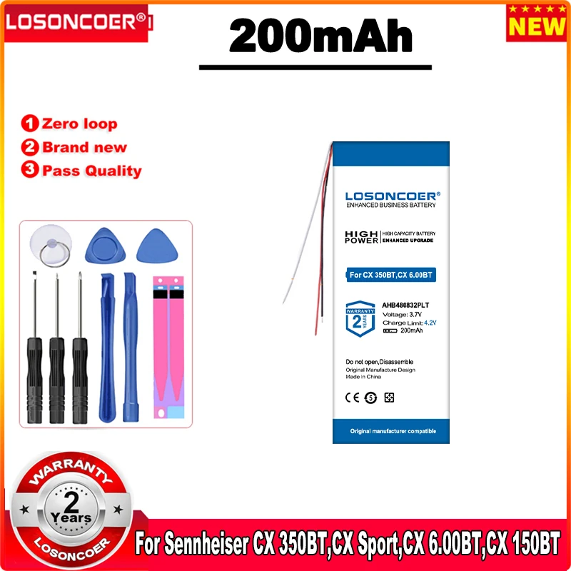 LOSONCOER New AHB480832PLT 200mAh Battery For Sennheiser 350BT,Sport,6.00BT,150BT Headset
LOSONCOER New AHB480832PLT 200mAh Battery For Sennheiser 350BT,Sport,6.00BT,150BT Headset