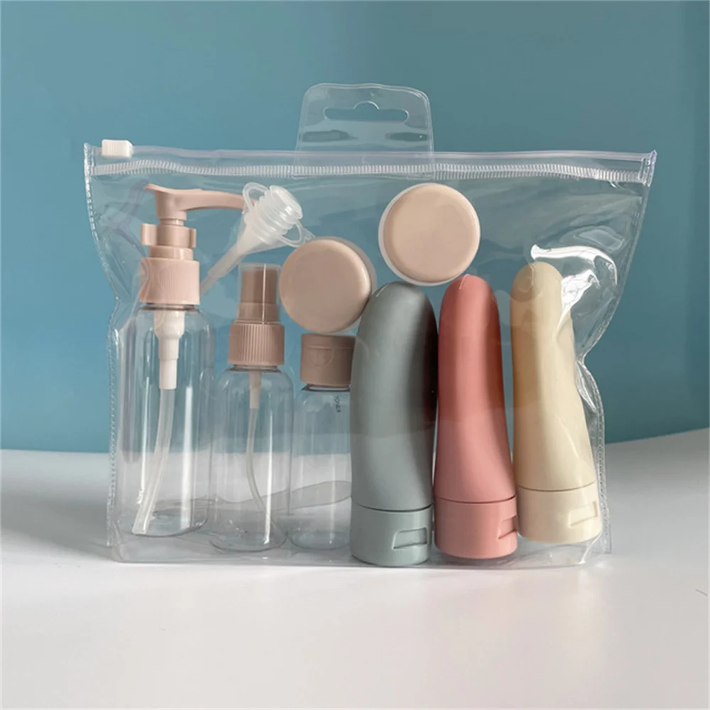 11pcs/set Travel Refillable Bottle Set with Spray Lotion Shampoo Shower Gel Tube Empty Liquid Cosmetic Container
11pcs/set Travel Refillable Bottle Set with Spray Lotion Shampoo Shower Gel Tube Empty Liquid Cosmetic Container
