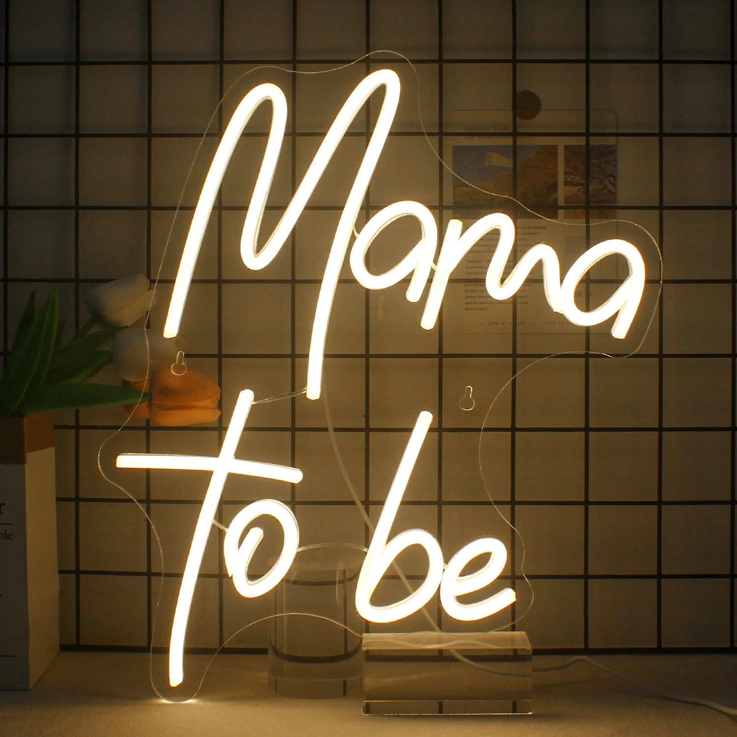 

Mama to Be Neon Sign LED Letters Lights for Wall Decor Dimmable USB Decor Home Bedroom Aesthetic Illuminated Wall Signs