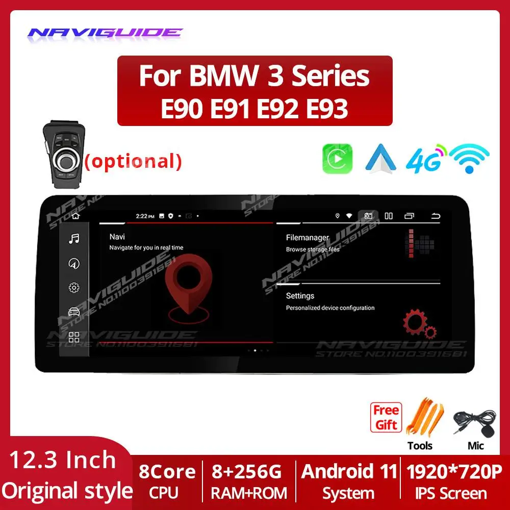 NAVIGUIDE 12.3'' Car Radio For BMW E90 Carplay Screen Android Auto For BMW 3 Series E90 E91 E92 E93 2005-2012 4G Multimedia GPS
NAVIGUIDE 12.3'' Car Radio For BMW E90 Carplay Screen Android Auto For BMW 3 Series E90 E91 E92 E93 2005-2012 4G Multimedia GPS