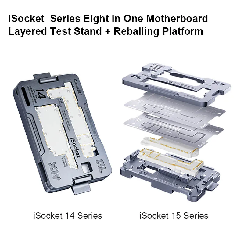 QIANLI iSocket 8 в 1 многослойная тестовая подставка для 14 15 Plus Pro PM Logic Board функция обнаружения реболлинговой платформы
QIANLI iSocket 8 в 1 многослойная тестовая подставка для 14 15 Plus Pro PM Logic Board функция обнаружения реболлинговой платформы