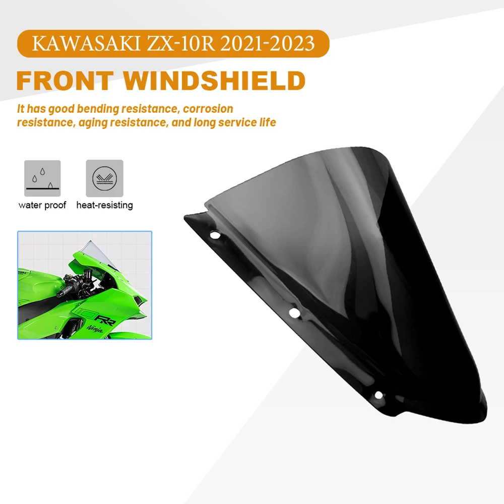 For KAWASAKI Ninja ZX10R 2021 2022 2023 Motorcycle Front Windscreen Windshield Wind Glass Defector Black Fairings Accessories
For KAWASAKI Ninja ZX10R 2021 2022 2023 Motorcycle Front Windscreen Windshield Wind Glass Defector Black Fairings Accessories