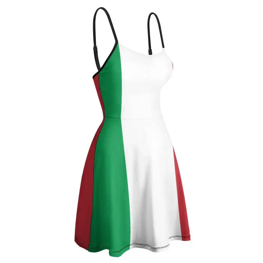 

Exotic ITALY. ITALIAN. Italian Flag. FULL COVER Flag Women's Sling Dress Funny Vintage Parties Woman's Dress Strappy Dress Pr