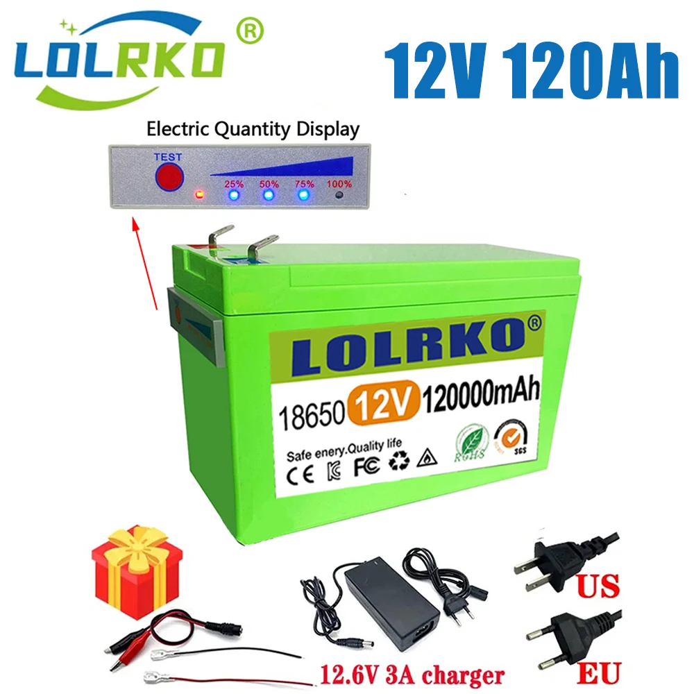 12V 120000mAh 18650 lithium battery pack built-in high current 30A BMS for sprayers, electric vehicle batterie+12.6V Charg
12V 120000mAh 18650 lithium battery pack built-in high current 30A BMS for sprayers, electric vehicle batterie+12.6V Charg