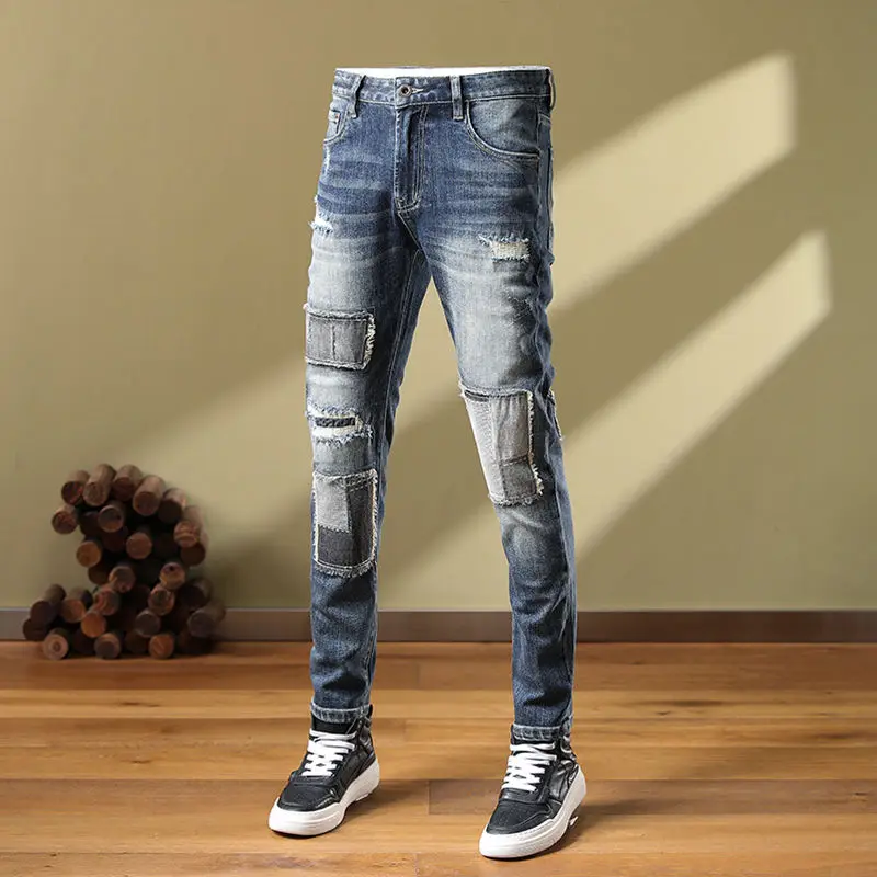 New Handsome and Personalized New Worn and Scratched Men's Jeans High end Fashion Trend 2023 skinny ripped jeans men
New Handsome and Personalized New Worn and Scratched Men's Jeans High end Fashion Trend 2023 skinny ripped jeans men