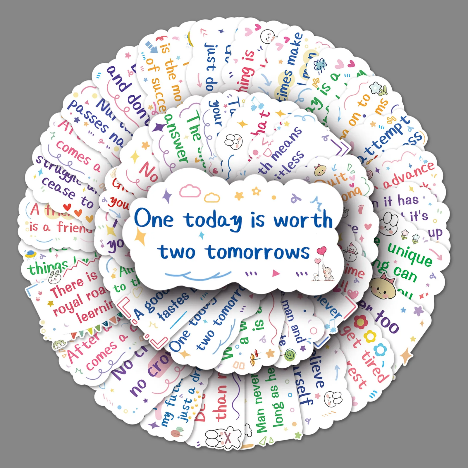 50Pcs Inspirational English Short Sentences Series Graffiti Stickers Suitable for Laptops Helmets Desktop Decoration DIY Sticker
50Pcs Inspirational English Short Sentences Series Graffiti Stickers Suitable for Laptops Helmets Desktop Decoration DIY Sticker