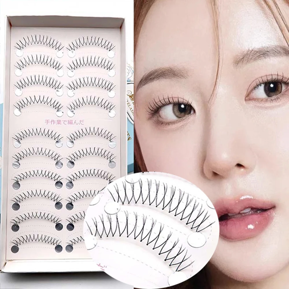 

5/10Pairs Korean U-shaped False Eyelashes Natural Wispy Reusable Lash Extension Transparent Stems Eye Comic Eyelashes Makeup