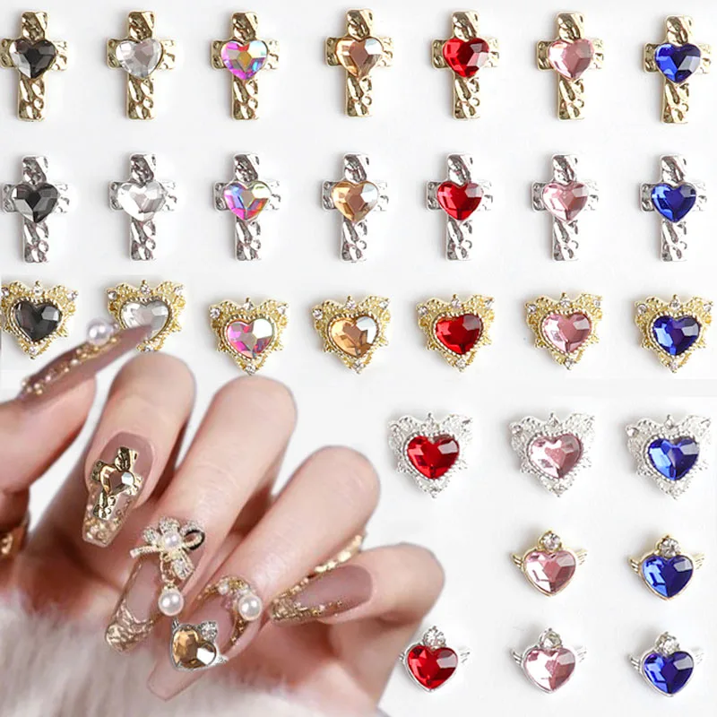 20pcs Colorful Heart Nail Rhinestones Shiny Crystal Heart Cross Nail Charm Cross Wings Heart Nail Gems Alloy Nail Art Charms
20pcs Colorful Heart Nail Rhinestones Shiny Crystal Heart Cross Nail Charm Cross Wings Heart Nail Gems Alloy Nail Art Charms