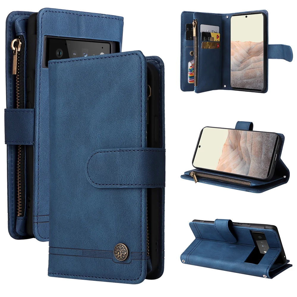 Luxury Trifold Zipper Purse Wallet Case for Google Pixel 6/6 Pro Shockproof Magnetic Closure Flip Cover Leather Case
Luxury Trifold Zipper Purse Wallet Case for Google Pixel 6/6 Pro Shockproof Magnetic Closure Flip Cover Leather Case