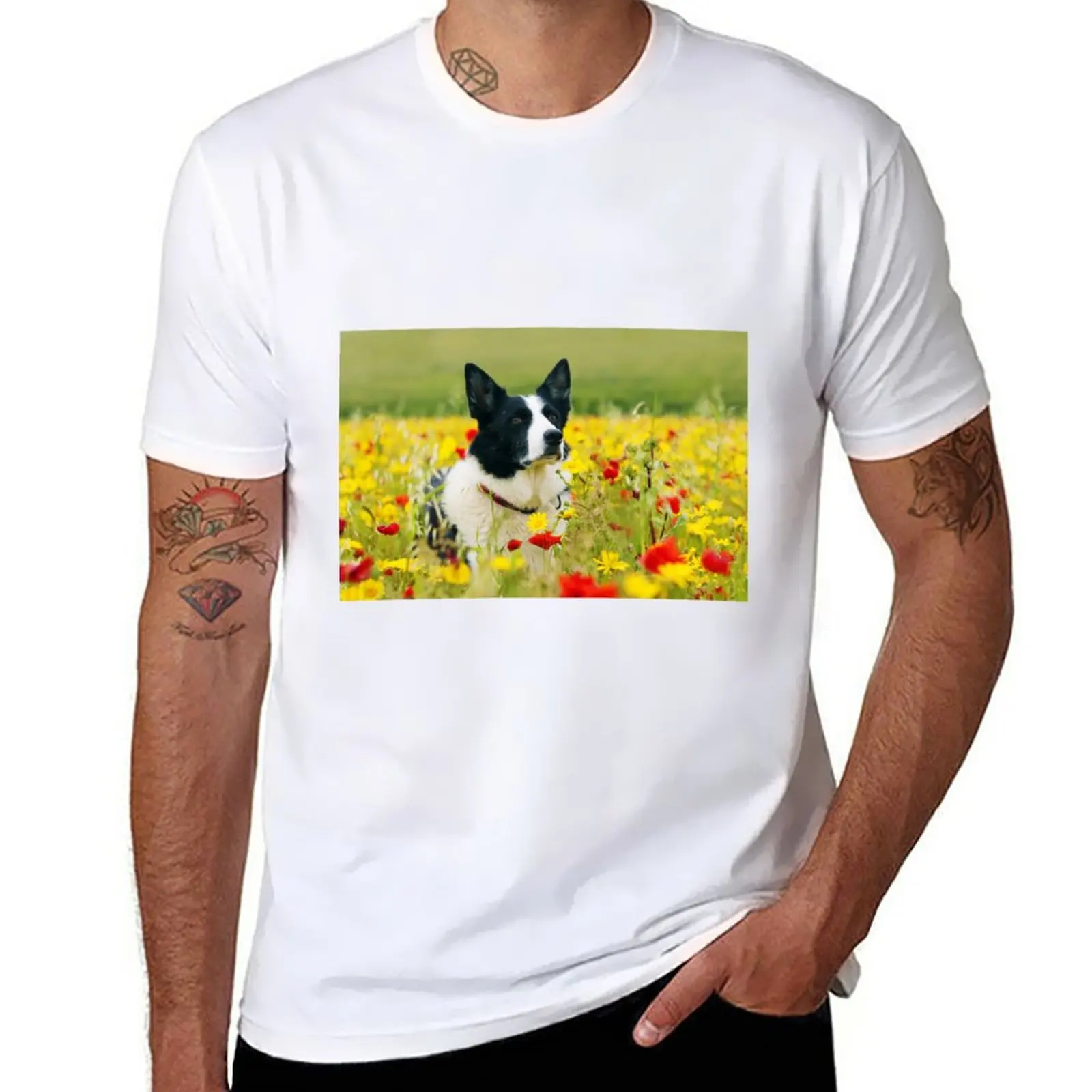 New Dog Sitting Pretty in the Flowers T-Shirt T-shirt short Oversized t-shirt mens plain t shirts
New Dog Sitting Pretty in the Flowers T-Shirt T-shirt short Oversized t-shirt mens plain t shirts