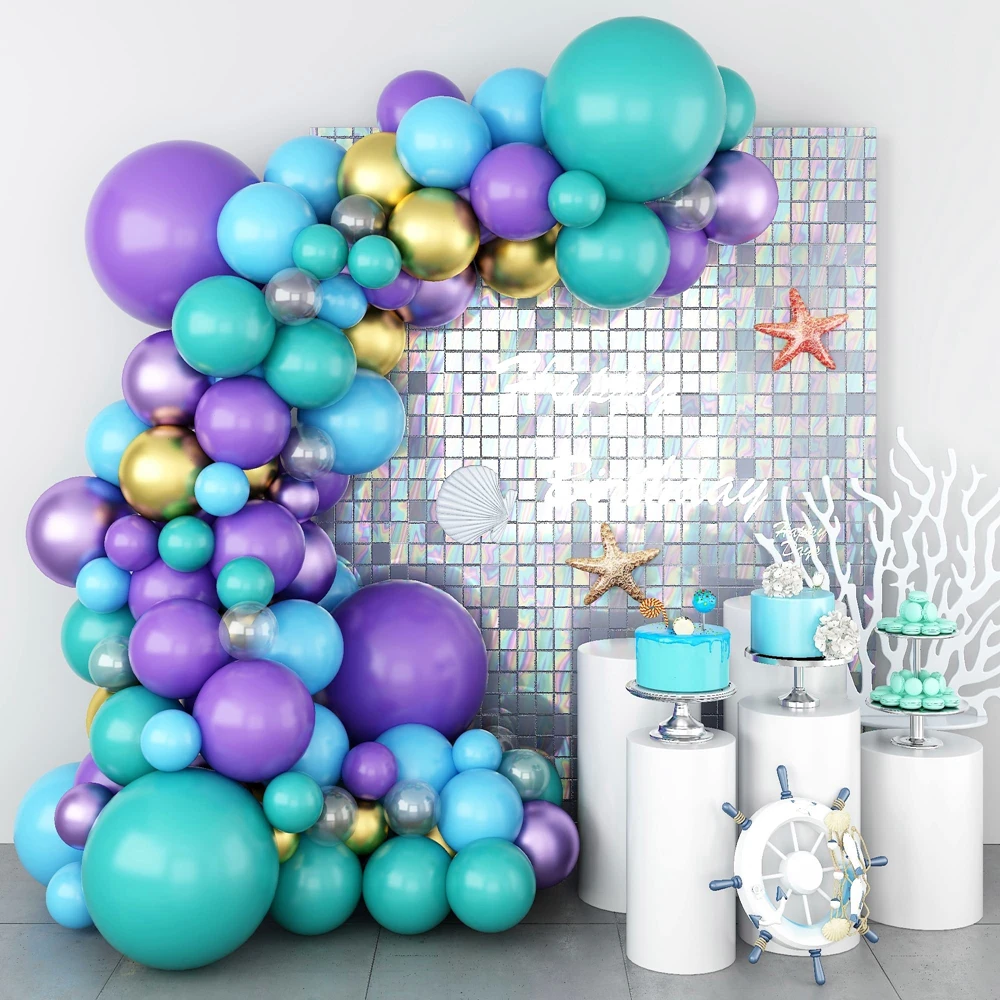 84Pcs Purple Teal Turquoise Metallic Gold Mermaid Latex Balloon Garland Arch Kit for Birthday Baby Shower Party Decoration
84Pcs Purple Teal Turquoise Metallic Gold Mermaid Latex Balloon Garland Arch Kit for Birthday Baby Shower Party Decoration