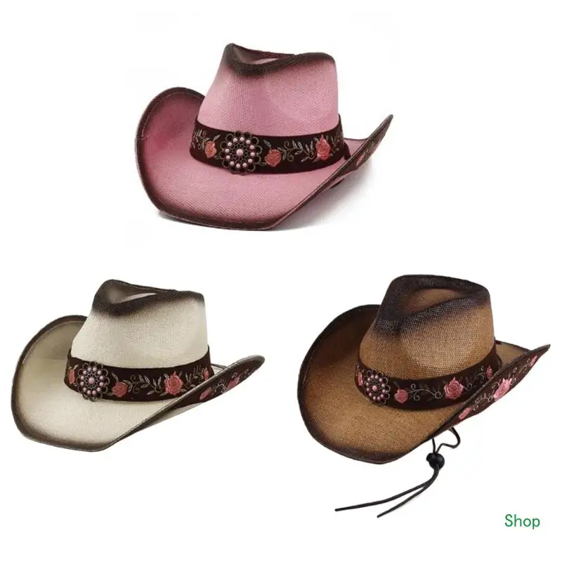 Dropship Embroidery Flower Cowboy Hat for Travel Outdoor Activity Hat Party Wear Cowgirl Hat Women SummerBeach Sun Hat Headwear
Dropship Embroidery Flower Cowboy Hat for Travel Outdoor Activity Hat Party Wear Cowgirl Hat Women SummerBeach Sun Hat Headwear
