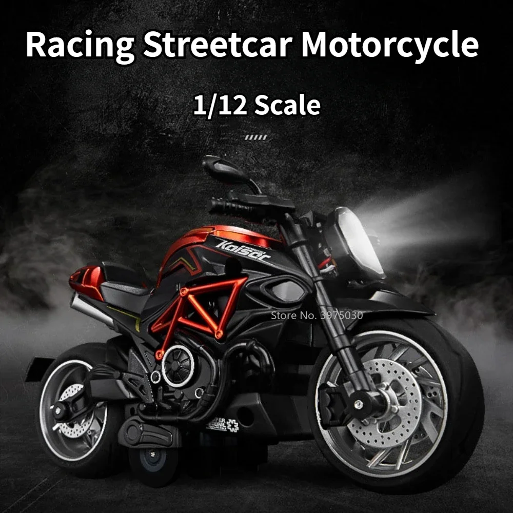 1/12 Racing Streetcar Motorcycle Alloy Diecast Model Toy with Sound Light Pull Back Collection Toys for Boy Birthday Decoration
1/12 Racing Streetcar Motorcycle Alloy Diecast Model Toy with Sound Light Pull Back Collection Toys for Boy Birthday Decoration