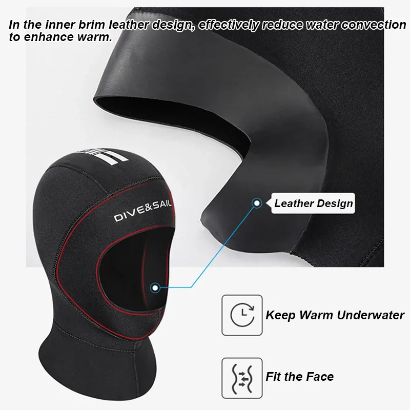 

Неопреновый шлем для дайвинга 5 мм, зимний утепленный теплый шлем с плечевым капюшоном, аксессуары для одежды для дайвинга, шлем для дайвинга S/M/L/XL