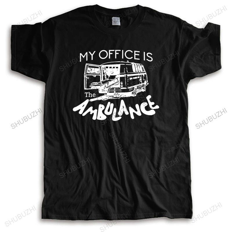 

Мужская футболка с круглым вырезом и коротким рукавом, мужские хлопковые топы, мой офис, машина скорой помощи, брендовые футболки, унисекс, мужские футболки