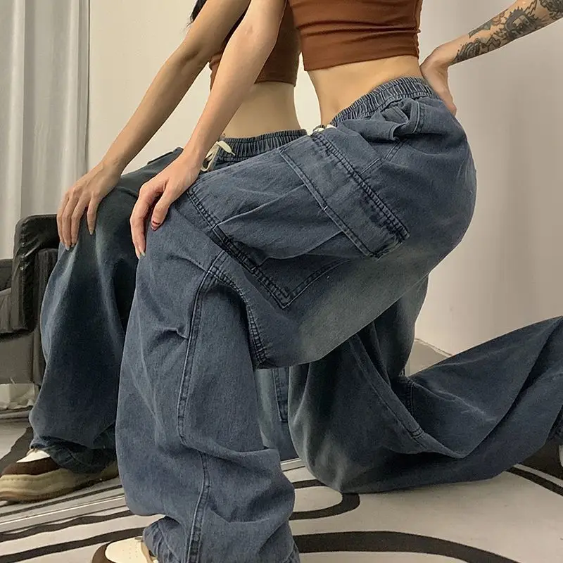 2022 New Arrival Autumn Women Cotton Denim Pockets Patchwork Full Length Jeans Elastic Waist Casual Loose Straight Pants P659
2022 New Arrival Autumn Women Cotton Denim Pockets Patchwork Full Length Jeans Elastic Waist Casual Loose Straight Pants P659