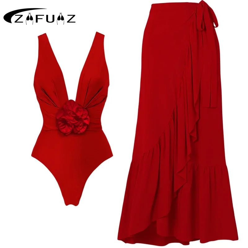 2023 Sexy 3D Flower Swimwear One Piece Swimsuit Skirt Vintage Print Deep V Bikini Set Women Brazilian Beach Bathing Suit Dress
2023 Sexy 3D Flower Swimwear One Piece Swimsuit Skirt Vintage Print Deep V Bikini Set Women Brazilian Beach Bathing Suit Dress