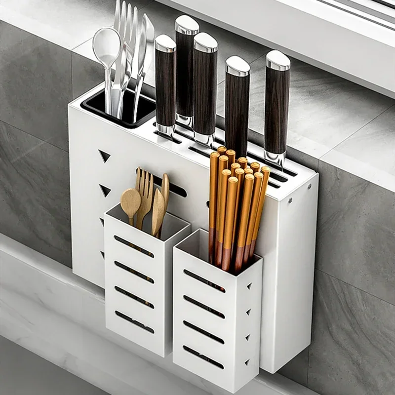 White Aluminum Alloy Wall Mounted Stand Knife Holder Cutlery Storage Rack Spoon Forks Organizer Container with Drying Drainer
White Aluminum Alloy Wall Mounted Stand Knife Holder Cutlery Storage Rack Spoon Forks Organizer Container with Drying Drainer