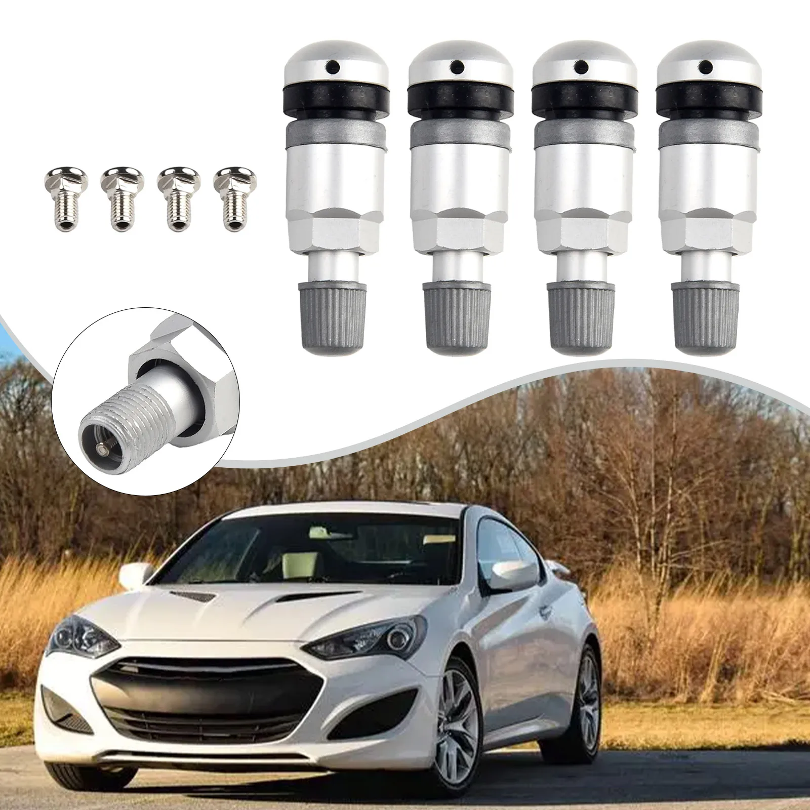 4pcs TPMS Tire Pressure Sensor Valve The Real Color Of The Item May Be Slightly Different From The Pictures Shown
4pcs TPMS Tire Pressure Sensor Valve The Real Color Of The Item May Be Slightly Different From The Pictures Shown