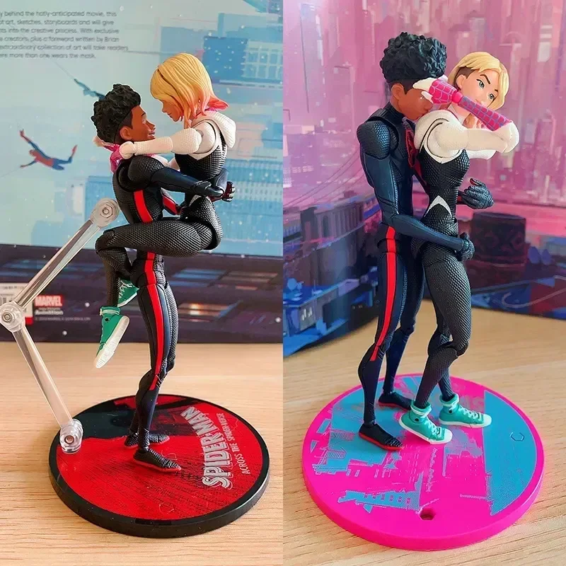 

Shf Anime Spider-man Figure Miles Morales Gwen Stacy Action Figures Marvel Spiderman Across The Spider-verse Model Toys Gifts