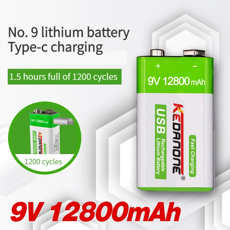 12800mAh Type-C USB 9 Volt li-ion Rechargeable Battery 6F22 9V Li ion Lithium Battery for RC Helicopter Model Microphone Toy
12800mAh Type-C USB 9 Volt li-ion Rechargeable Battery 6F22 9V Li ion Lithium Battery for RC Helicopter Model Microphone Toy